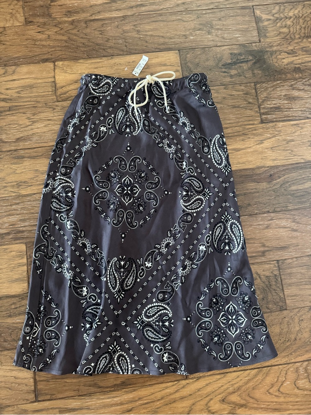 Madewell Black & White Bandana Drawstring Skirt - Picture 2 of 4